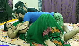 Indian hot Milf aunty pounding with two brother !! Nokrani se love with injurious audio