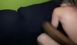 Black Faggot Gets Penetrated unconnected with Chubby White Cock plus White Men