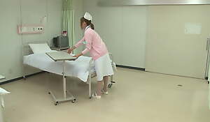 Hot Japanese Nurse gets banged at one's fingertips hospital bed by a sizzling patient!