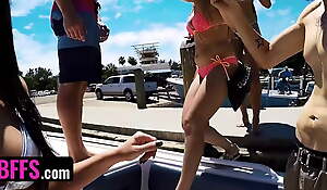 Bffs - Boat gang of teen besties leads to hardcore pounding with massive cock
