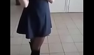 Schoolgirl shows sexy limbs