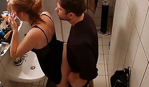 Stepsister Fucked In The Bathroom And Almost Got Interdicted By Stepmother