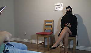 Muslim woman fucking in public postponement room.