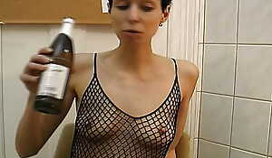 Slim German slut get her face covered with cum after a deep lose one's heart to