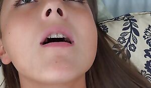 Sweet innocent Mira Monroe gets her teen pussy licked and be suited to sucks cock POV