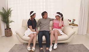 Two Japanese Wives Have a go Dealings at the Coach's House After Playing Tennis