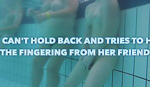 Crazy main masturbates back a public pool and tries to hide but I filmed her