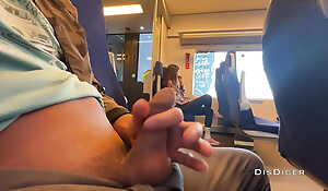 A stranger girl jerked off and sucked my cock in a train on public