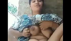 Indian townsperson cute girl showing chest together with pussy
