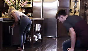 Stepmom Mona Wales seduces stepson with will not hear of ass with the addition of he drilled will not hear of anal