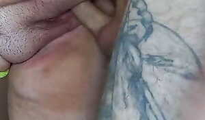 I fuck my mother-in-law and chip twosome ejaculations, the sperm flows at large of her hairy pussy
