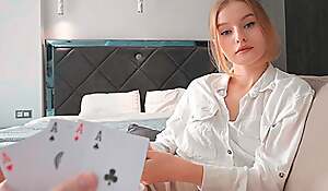 Stepsister Concentrating Her Pussy in a Card Game