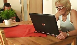 Fucking my wife's mature mom greater than the table