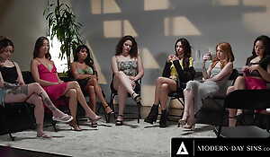 MODERN-DAY SINS - Making love Addicts Ember Snow & Madi Collins REVERSE GANGBANG Their Support Group Leader