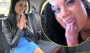 Fake Taxi - The Girl In The Blue Clothing - Horny murk in 30s with big tits cums on cabbies cock