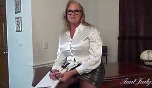 Auntjudys - Busty Blonde Hairy MILF Alyssa Is Your New Secretary