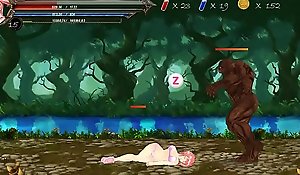 Sex hentai game Fighting Girl Sakura teen girl less immutable sex with 1st boss monster