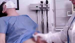 Arab female dilute CFNM examination of the penis of a young patient