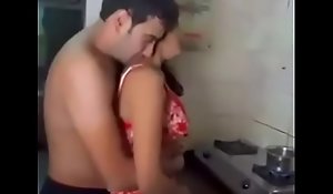 Indian couple making love in transmitted apropos kitchen