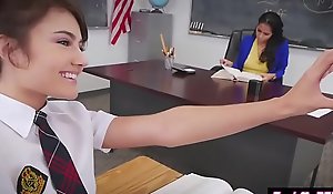 Schoolgirl teens enjoy tribadic sex with their professor