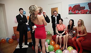 Sexy shafting girls at a B-day party