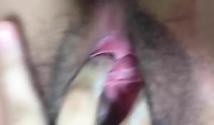 Oriental gal gets her fingers messy inside her fwat HAIRY bawdy cleft