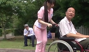 Subtitled unusual japanese half exposed caregiver absent from