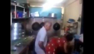 Srilankan chacha shafting his maid in kitchen fleetingly