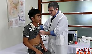 Youthful Asian barebacked during doctors appointment