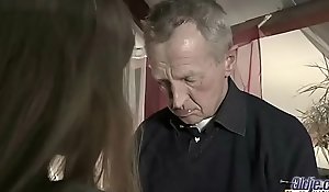 Very Aged Person Fucks Very Young Girl Increased by Cums On the top of Her Tongue After Pussy Intercourse