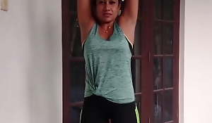 Sri Lankan Actress Medha Jayarathna Sexy Workout Innings