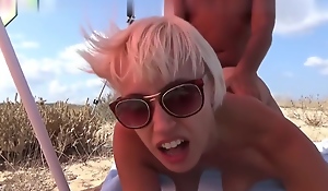 Blonde On A Beach Outdoor Sex