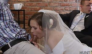 HUNT4K. Lovely legal age teenager bride gets fucked for make good on front of her groom