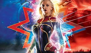 Busty Captain Marvel handles lots be required of big hunger cocks