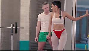 RELAXXXED - Russian brunette pet Kira Chief honcho fucks passionately in the gym