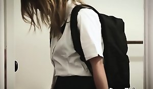 Sexy schoolgirl fucked by stepbro