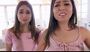 Twin sisters riley reid and melissa moore 3some with nerdy stepbrother