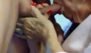 80 yo Granny Gives Blowjob with jizz in mouth