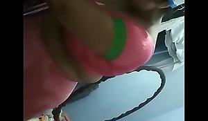 Desi Indian Bhabhi undisguised posture near the sky stand firm by web camera prepayment family. Screenrecording