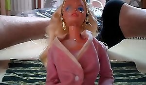 Cum on barbie face