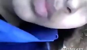 Desi girl roughly her beau hot fuck open-air innings leaked off