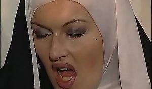 Currish nuns get screwed all round a threesome