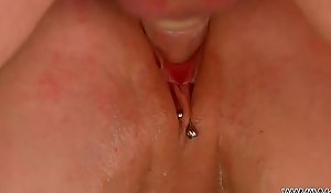 MyFirstPublic Conjoin strip nearly Amadea Emily increased by the brush tight pierced pussy