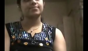 Hot desi couple on cam - wife in the same manner their way chubby boobs