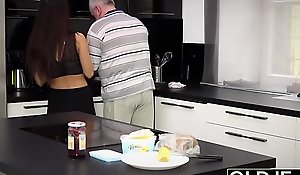 Young Busty Teen Takes Facial From Grandpa In Old Young After Making love