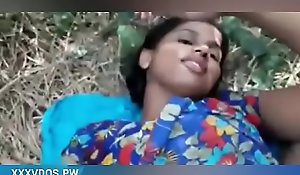 Cute village girl open-air fucked by bf