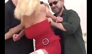 Blonde In Red Dress Tied Up Hard With an increment of Fucked