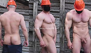 Physicality construction worker shows his chunky dick behind the barn OnlyFans/WorldStudZ