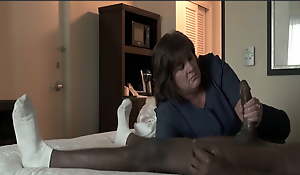 BBW Hotel Maid Strokes Fat Black Cock With Her Soft Sallow Hands