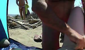 Public Beach Dealings in Spain - Everyone can finger and fuck me on the beach
